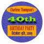 Circle Party Time Birthday Label